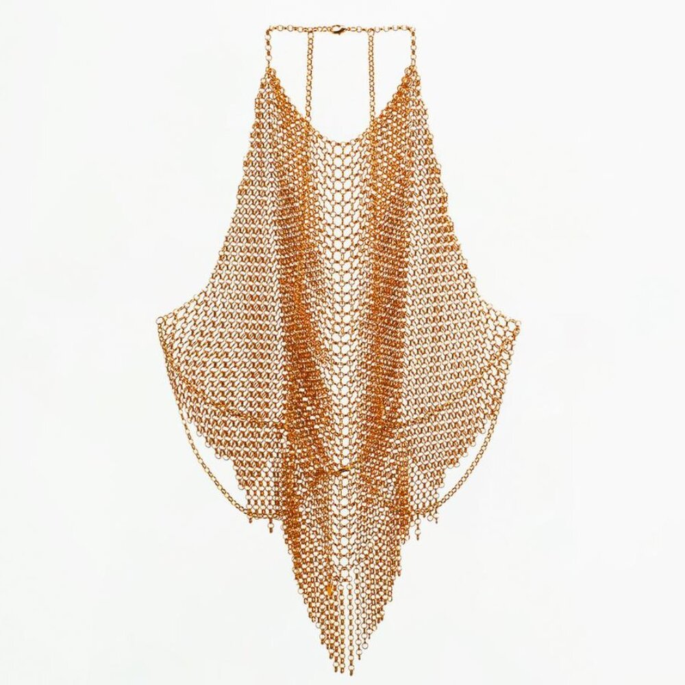 Zara Metallic Top Limited Edition Gold NWT